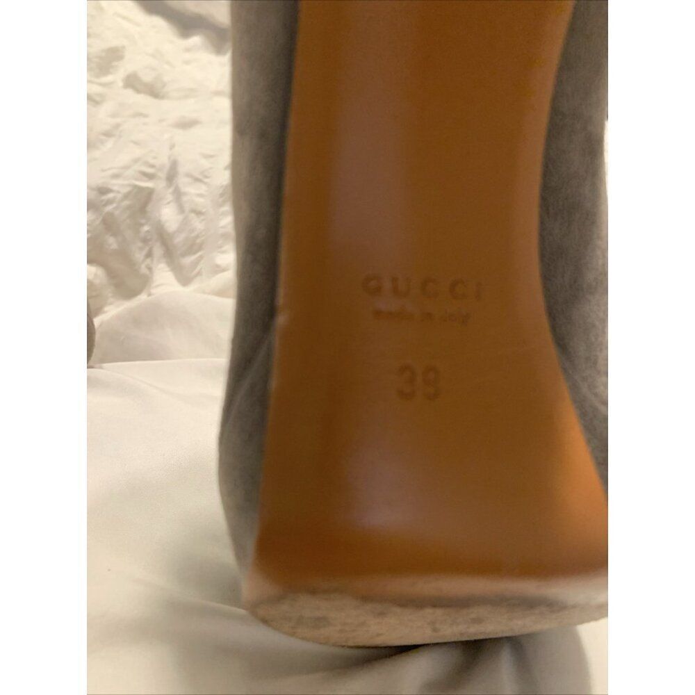 Gucci Authentic Solid Gray Genuine Suede Leather … - image 8